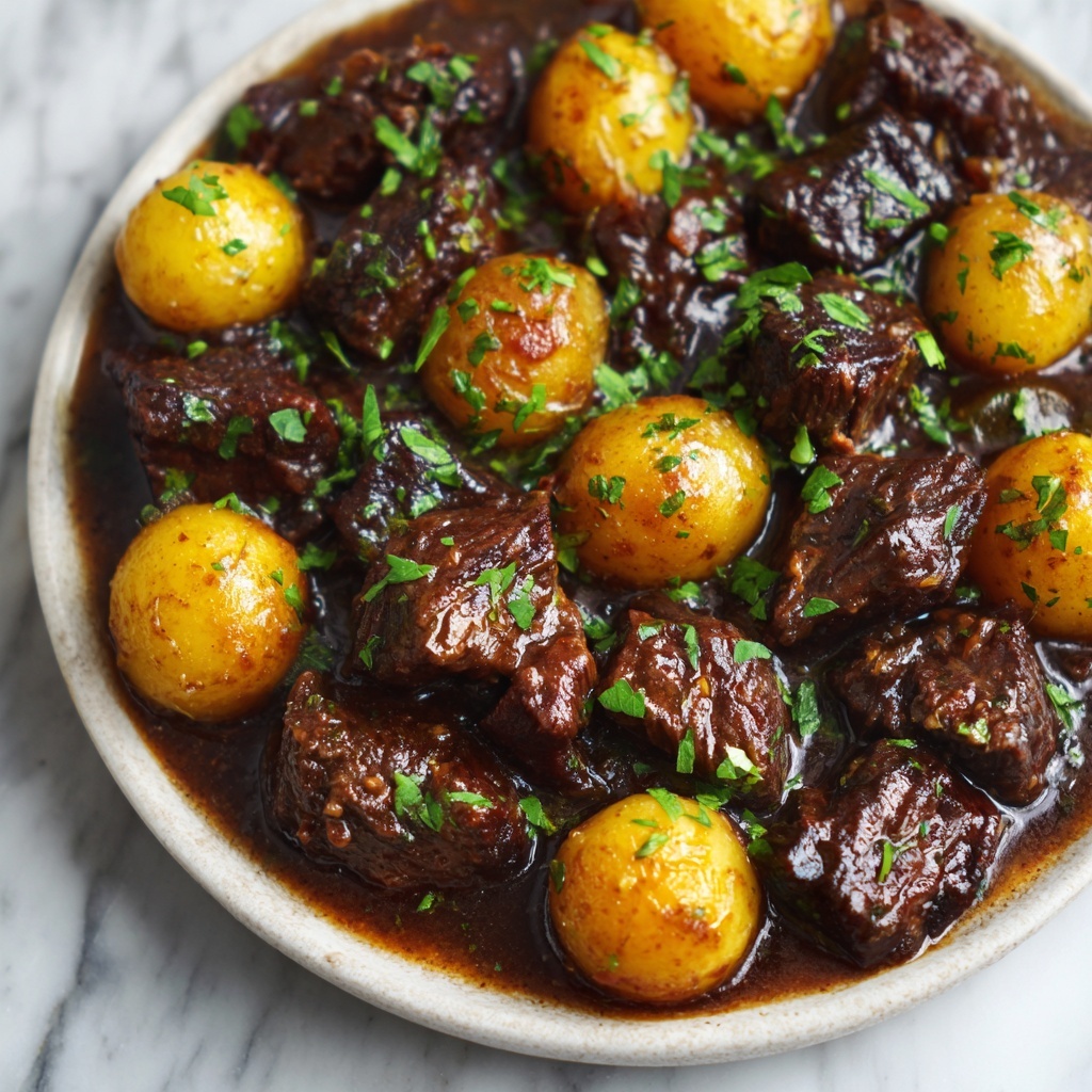 Slow Cooker Garlic Butter Beef Bites & Potatoes Recipe - Recipe Image