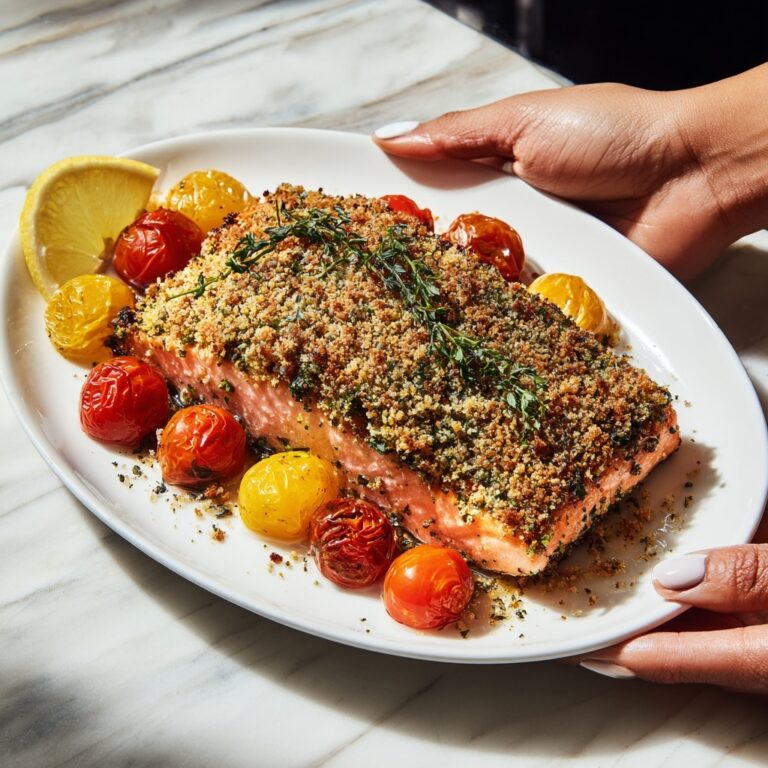 Pesto Parmesan Crusted Baked Salmon Recipe
