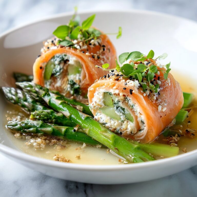 Asparagus and Lemon Basil Ricotta Stuffed Salmon Rolls Recipe