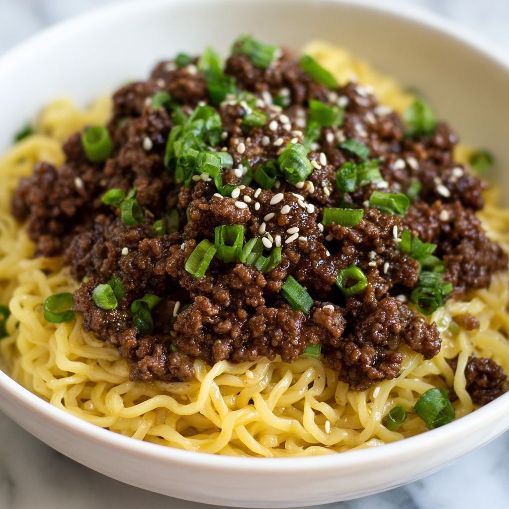 Mongolian Ground Beef Noodles Recipe - Recipe Image
