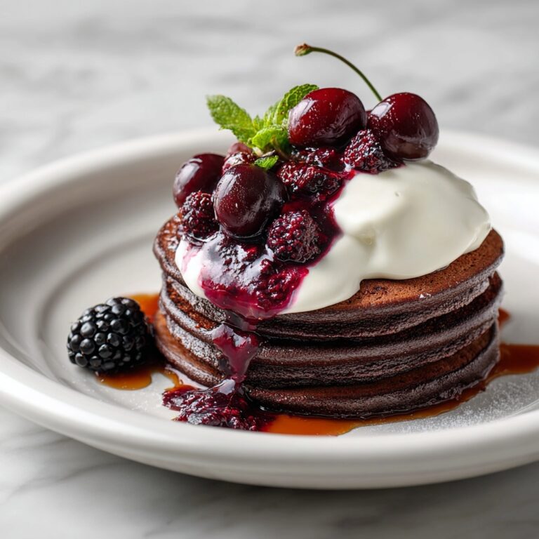 Activated Charcoal Pancakes with Blackberry Compote Recipe