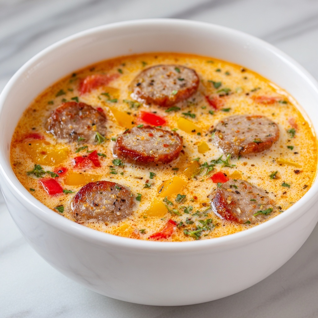 Cheesy Rotel Soup with Smoked Sausage Recipe - Recipe Image