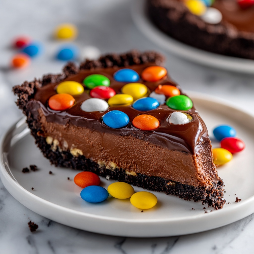 No-Bake Chocolate M&M Pie Recipe - Recipe Image