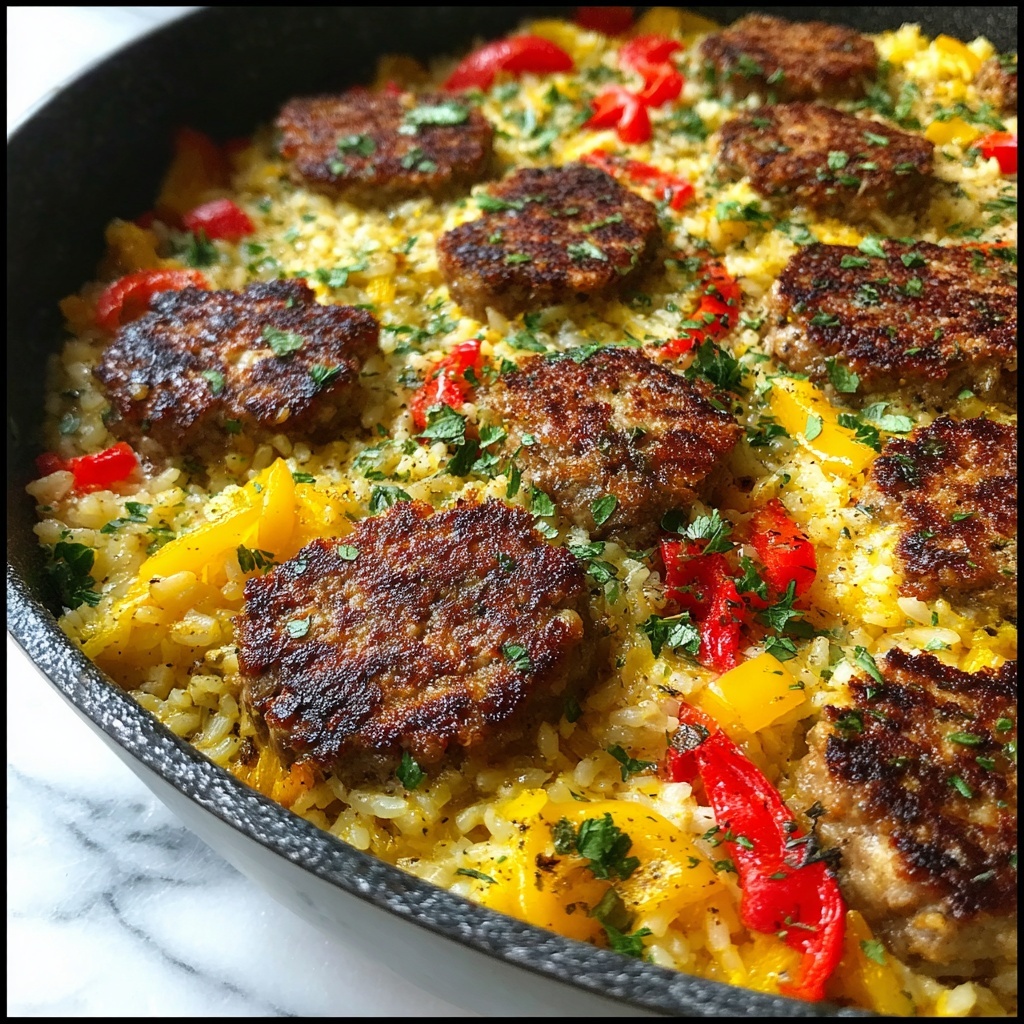 Sausage and Rice Skillet: A Flavor-Packed One-Pan Meal Recipe - Recipe Image