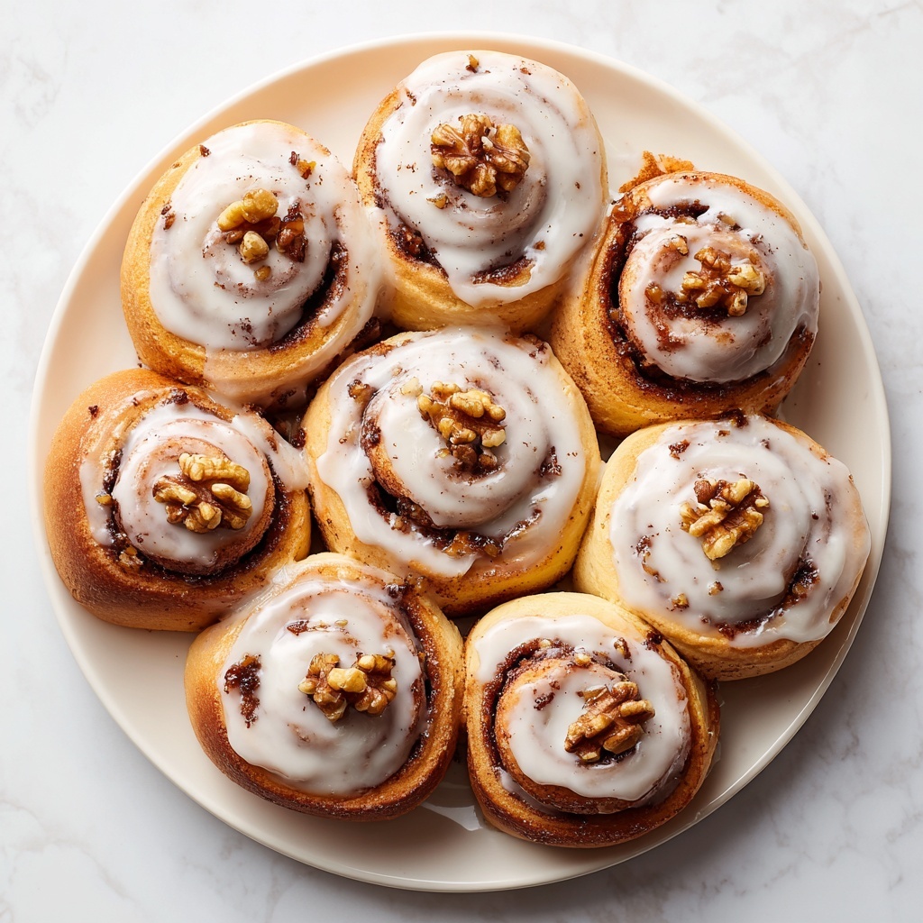 Fluffy Cinnamon-Walnut Rolls with Cream Cheese Frosting Recipe - Recipe Image