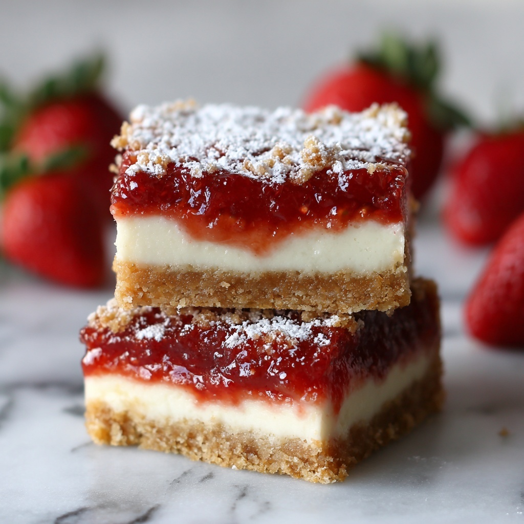 Strawberry Lemon Cheesecake Bars Recipe - Recipe Image