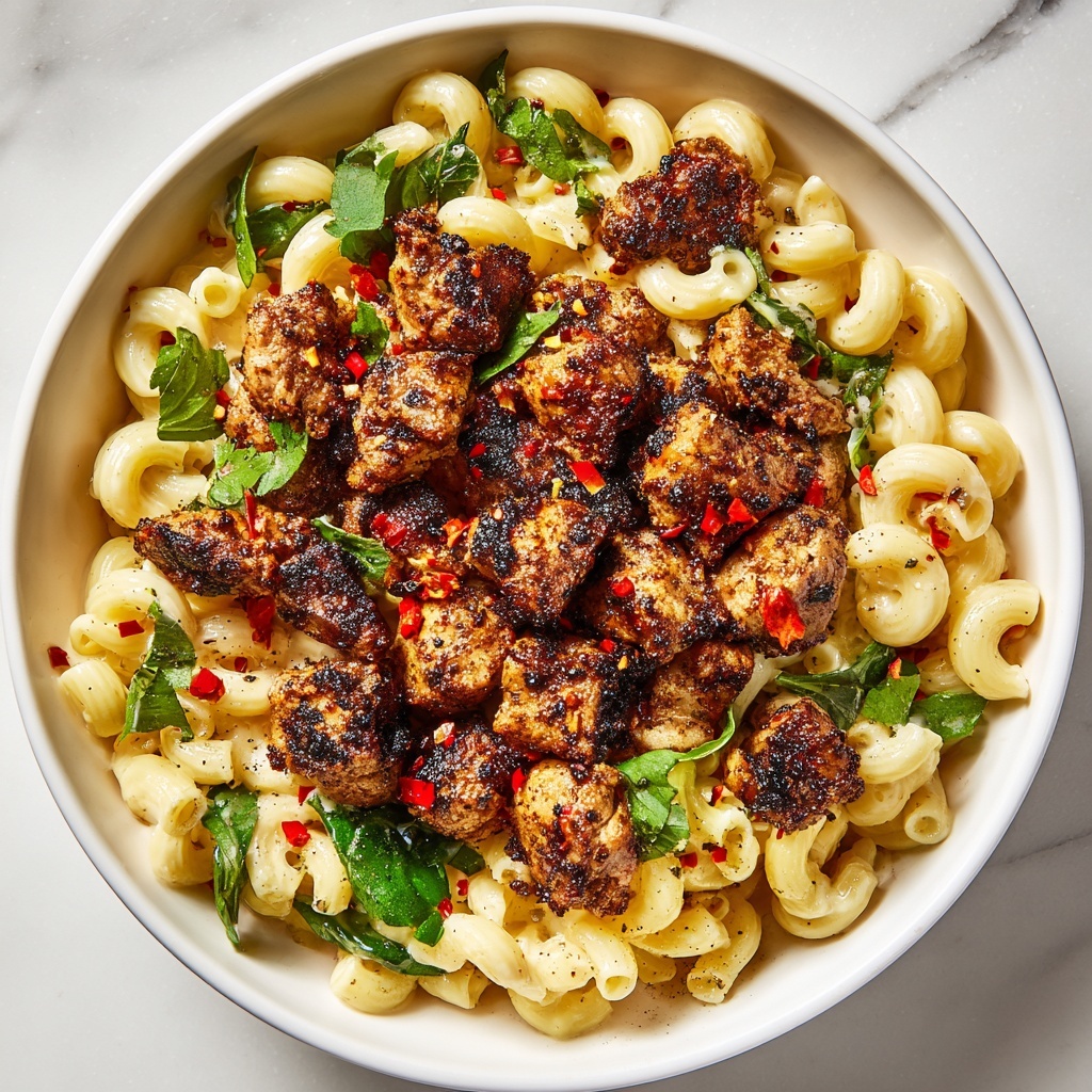 Spicy Honey Pepper Chicken with Creamy Mac and Cheese Recipe - Recipe Image