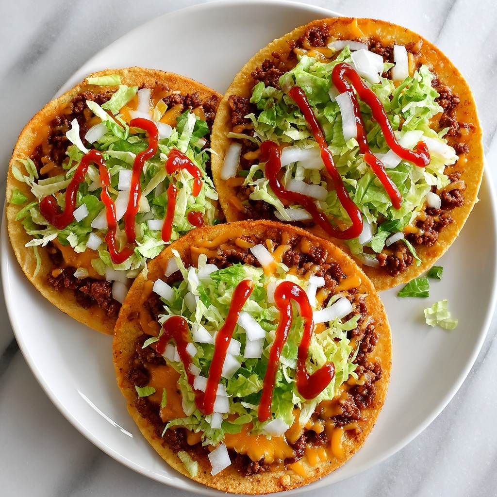 Cheesy Tostadas with Lettuce and Salsa Recipe - Recipe Image