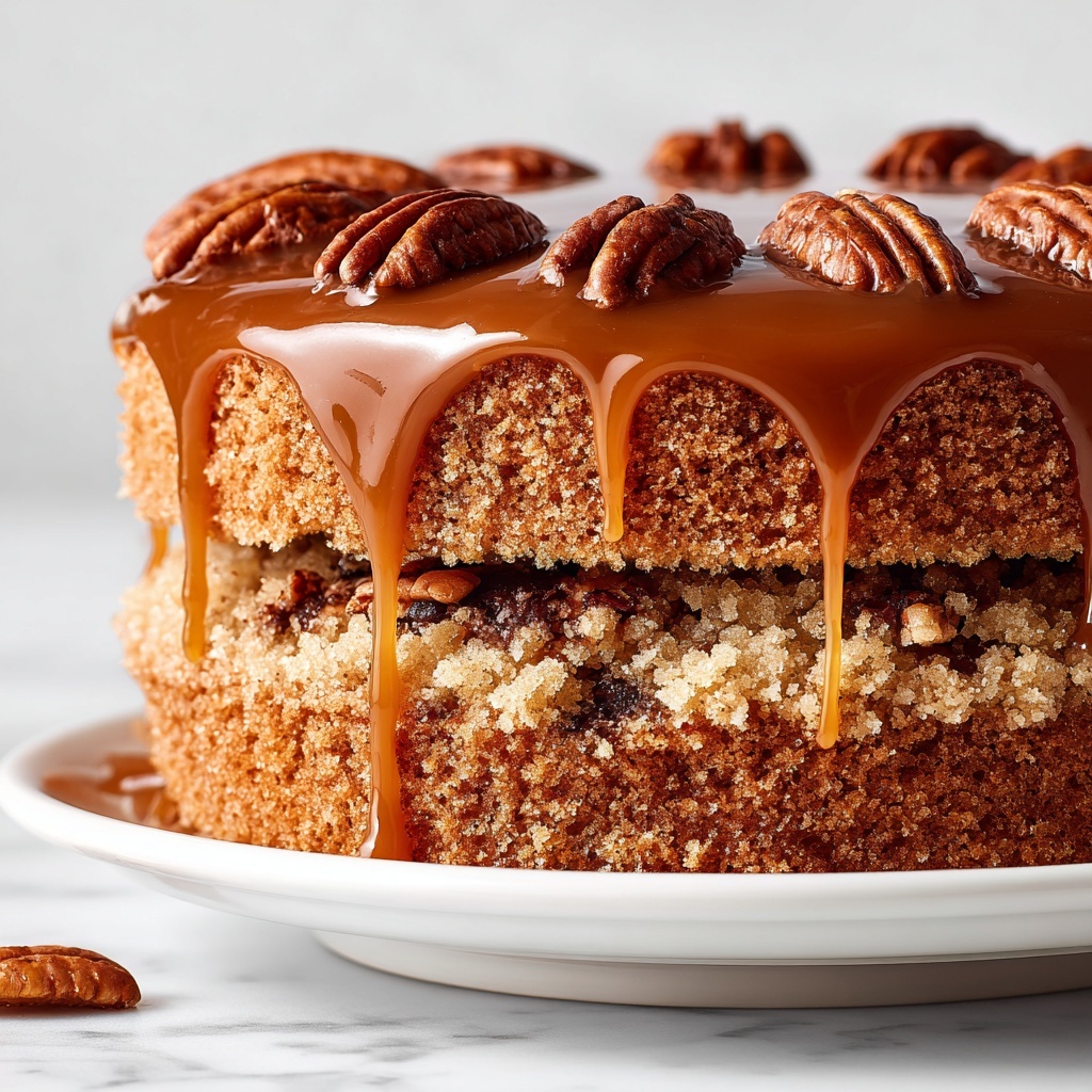 Southern Pecan Caramel Cake Recipe - Recipe Image