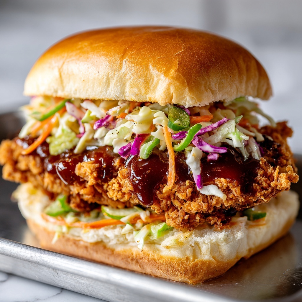 Fried Buffalo Chicken Sandwiches with Blue Cheese Slaw Recipe - Recipe Image