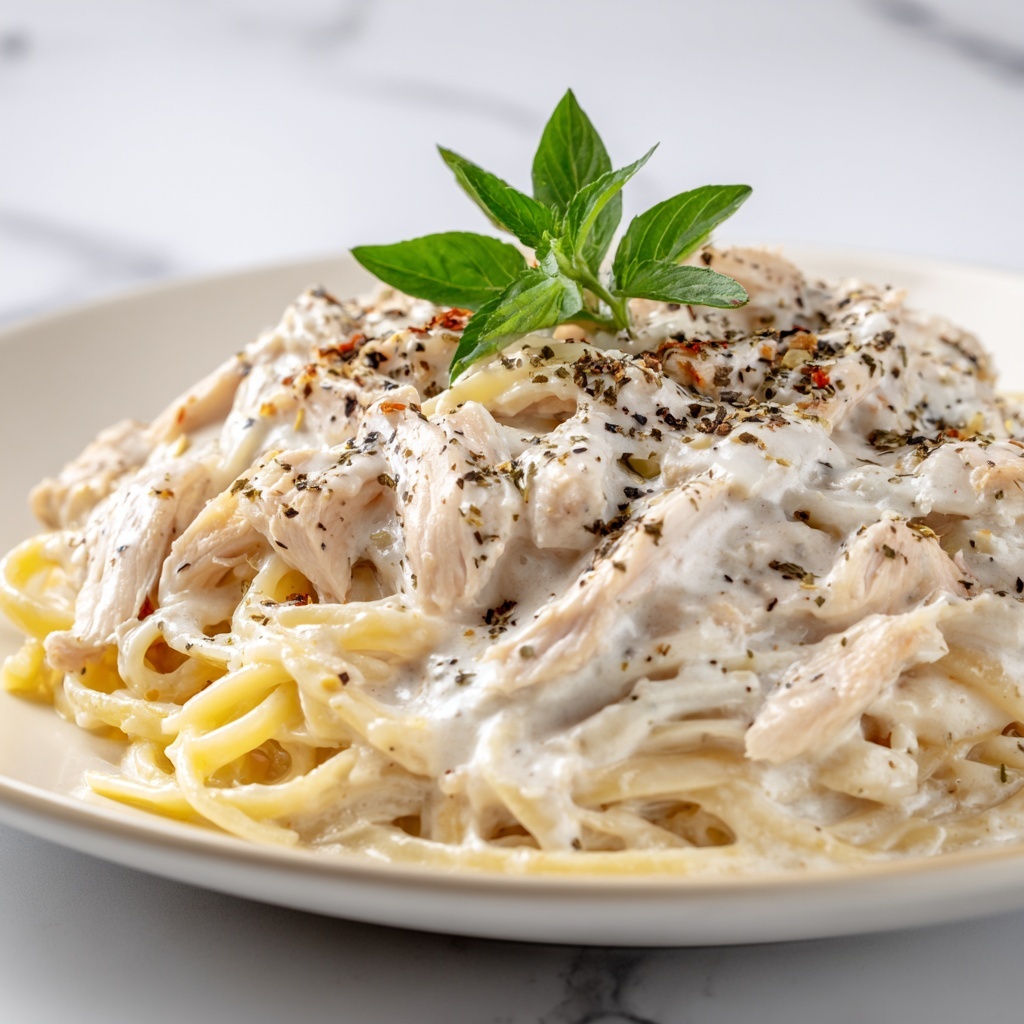 Creamy Crockpot Chicken Spaghetti Recipe - Recipe Image