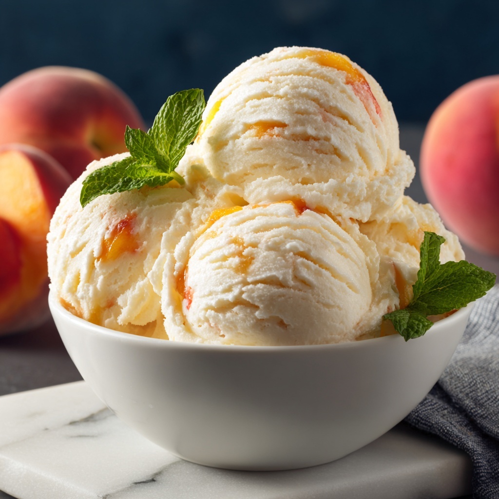Homemade Peach Ice Cream Recipe - Recipe Image