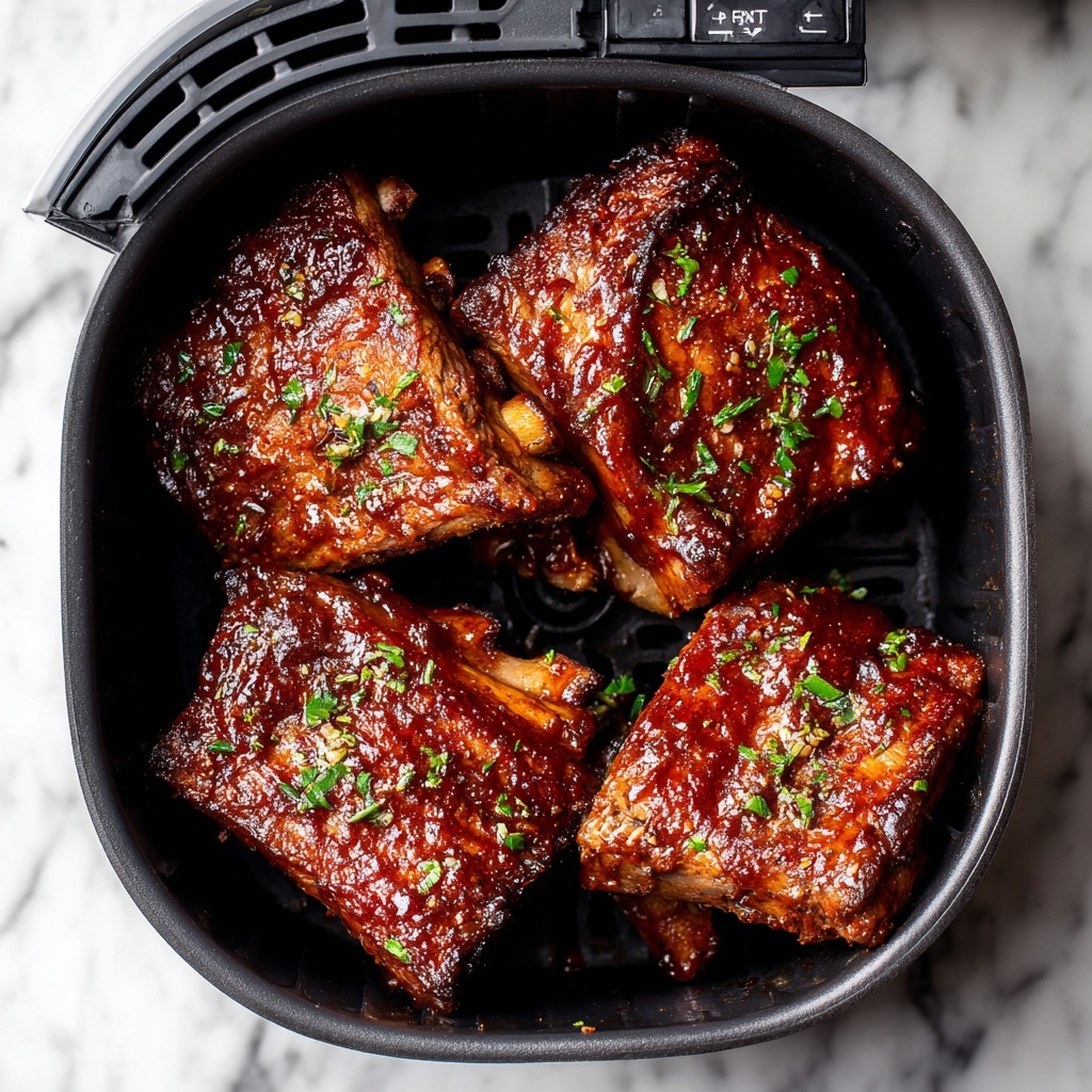 Air Fryer Baby Back Ribs with BBQ Sauce Recipe - Recipe Image