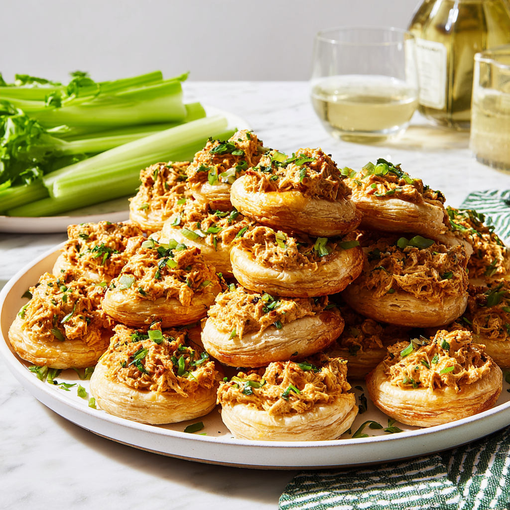 Buffalo Chicken Salad Pastry Puffs Recipe - Recipe Image