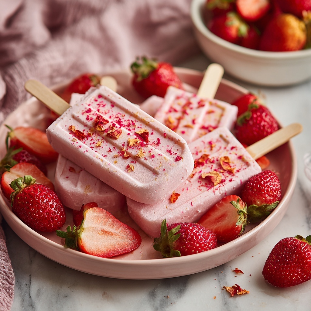 Vegan Strawberry Ice Cream Bars Recipe - Recipe Image