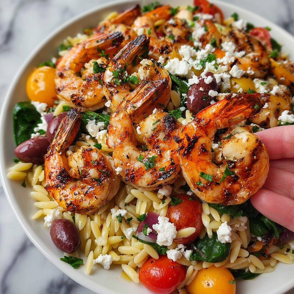 Greek Shrimp Orzo with Feta, Olives, and Tomatoes Recipe - Recipe Image