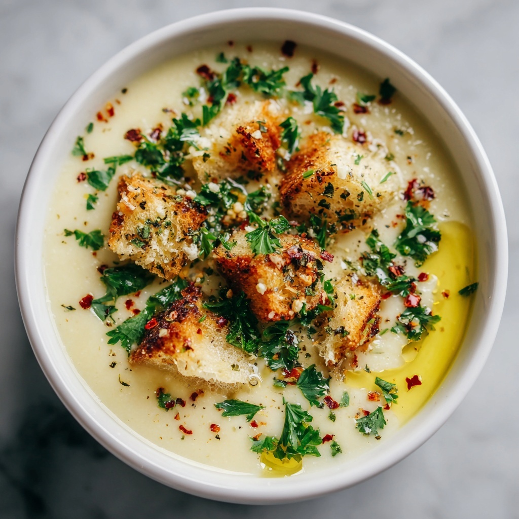 Creamy Roasted Garlic Soup Recipe - Recipe Image