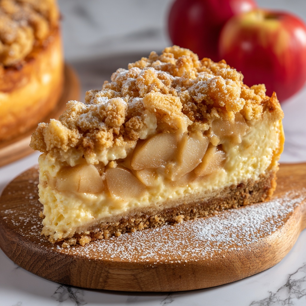 Salted Caramel Apple Pie Cheesecake Recipe - Recipe Image