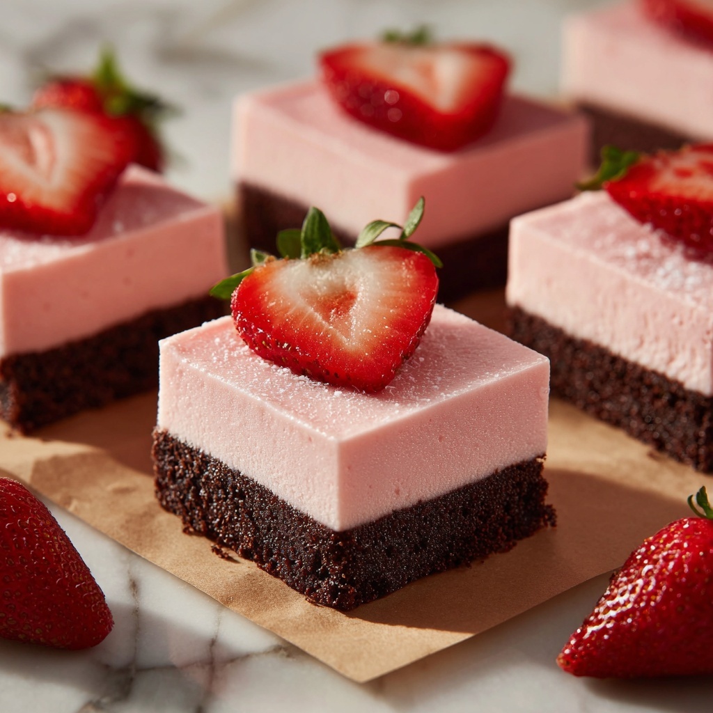 Strawberry White Chocolate Brownies Recipe - Recipe Image