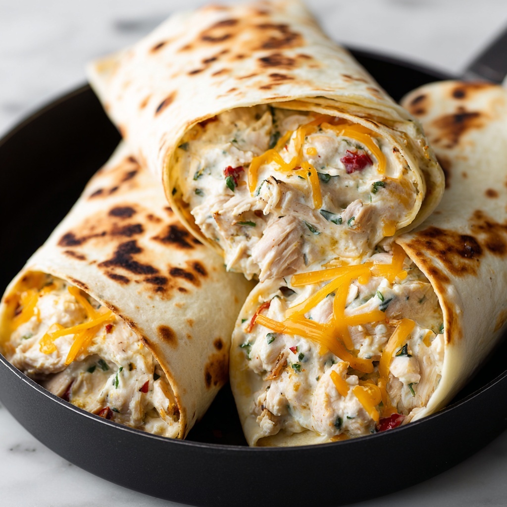 Cheesy Garlic Chicken Wraps Recipe - Recipe Image