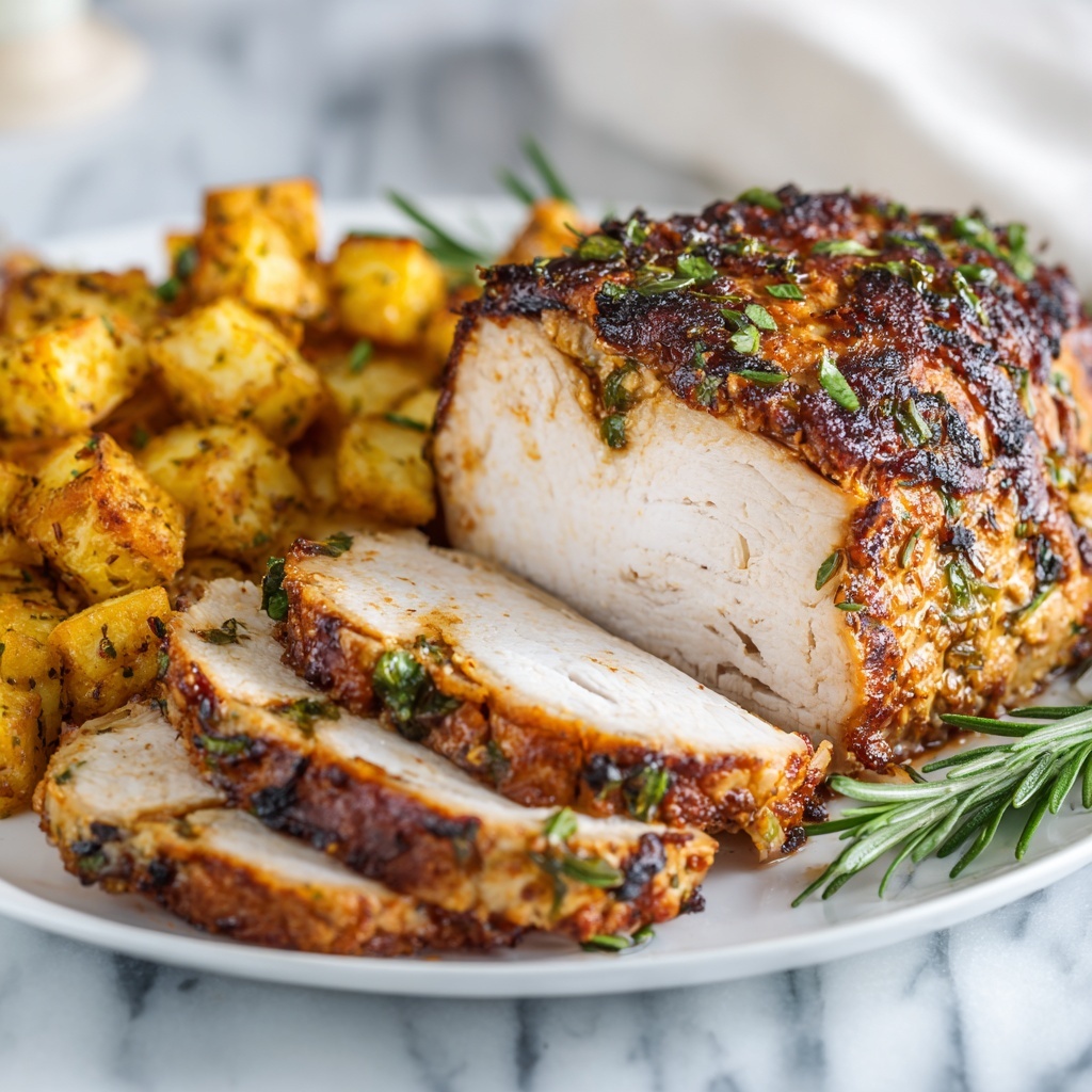 Slow Cooker Herb-Seasoned Turkey Breast with Crispy Skin Recipe - Recipe Image