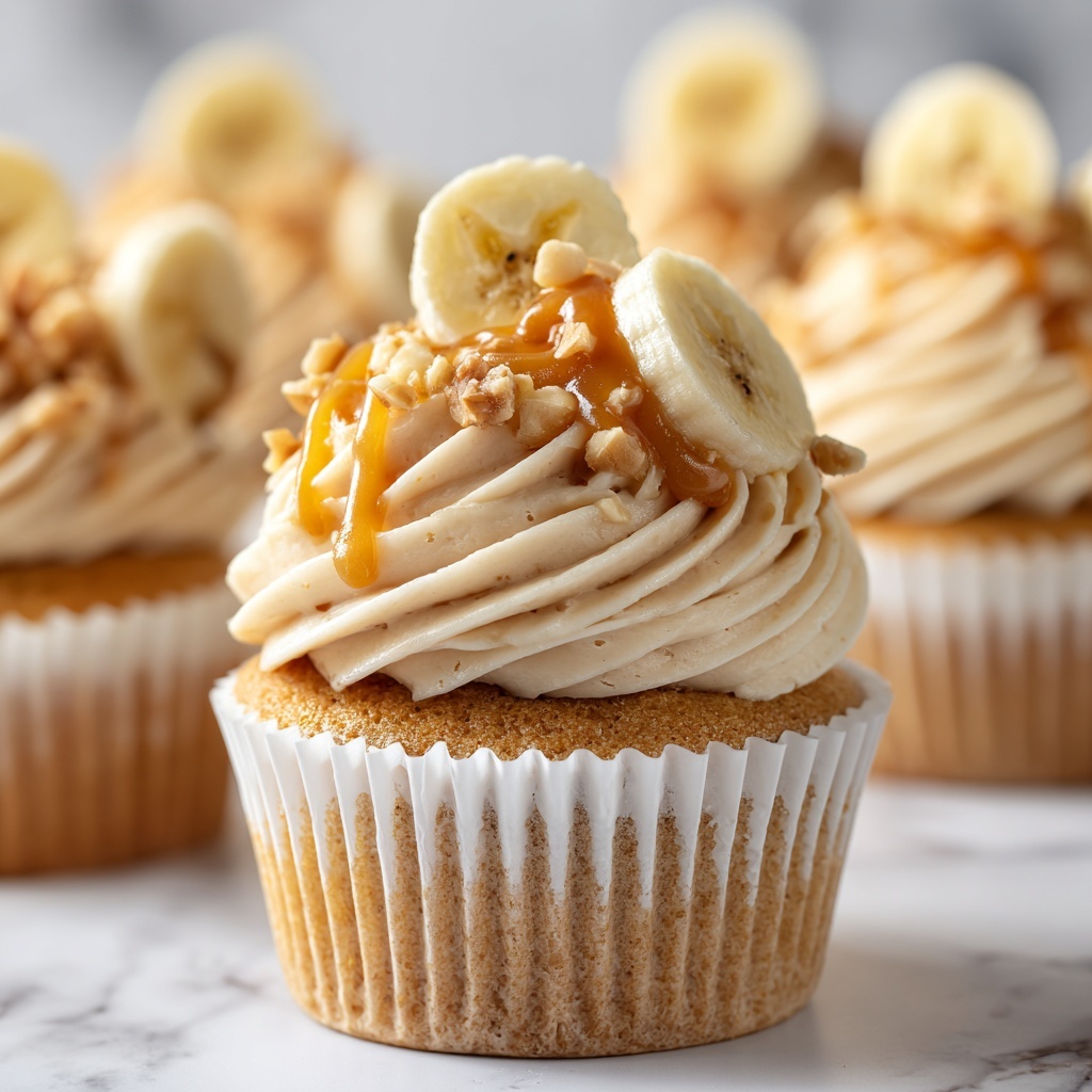 Banana Caramel Peanut Butter Cupcakes Recipe - Recipe Image