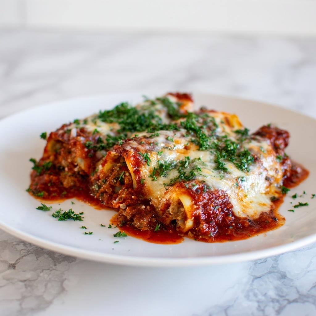No Boil Manicotti with Meat Sauce Recipe - Recipe Image