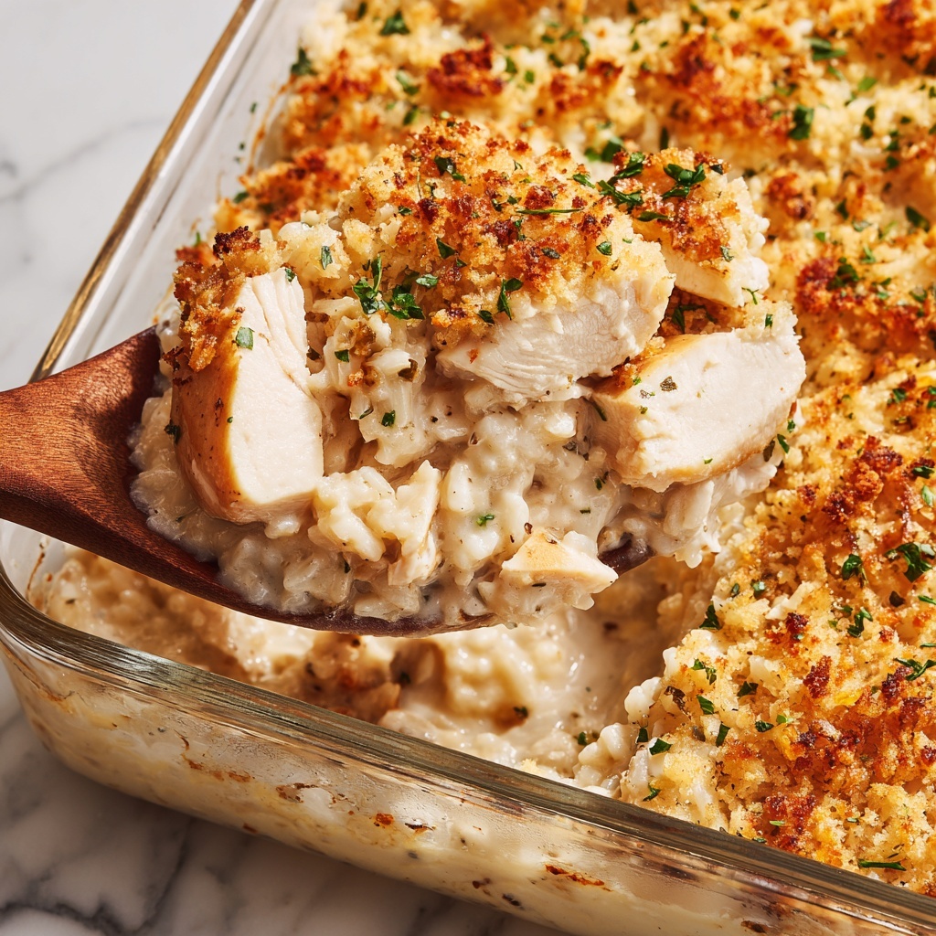 Garlic Parmesan Chicken and Rice Casserole Recipe - Recipe Image