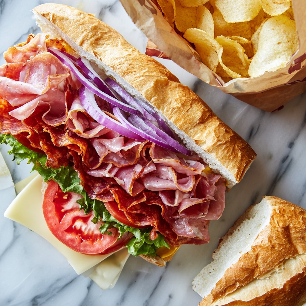 Giant Party Sub Sandwich Recipe - Recipe Image