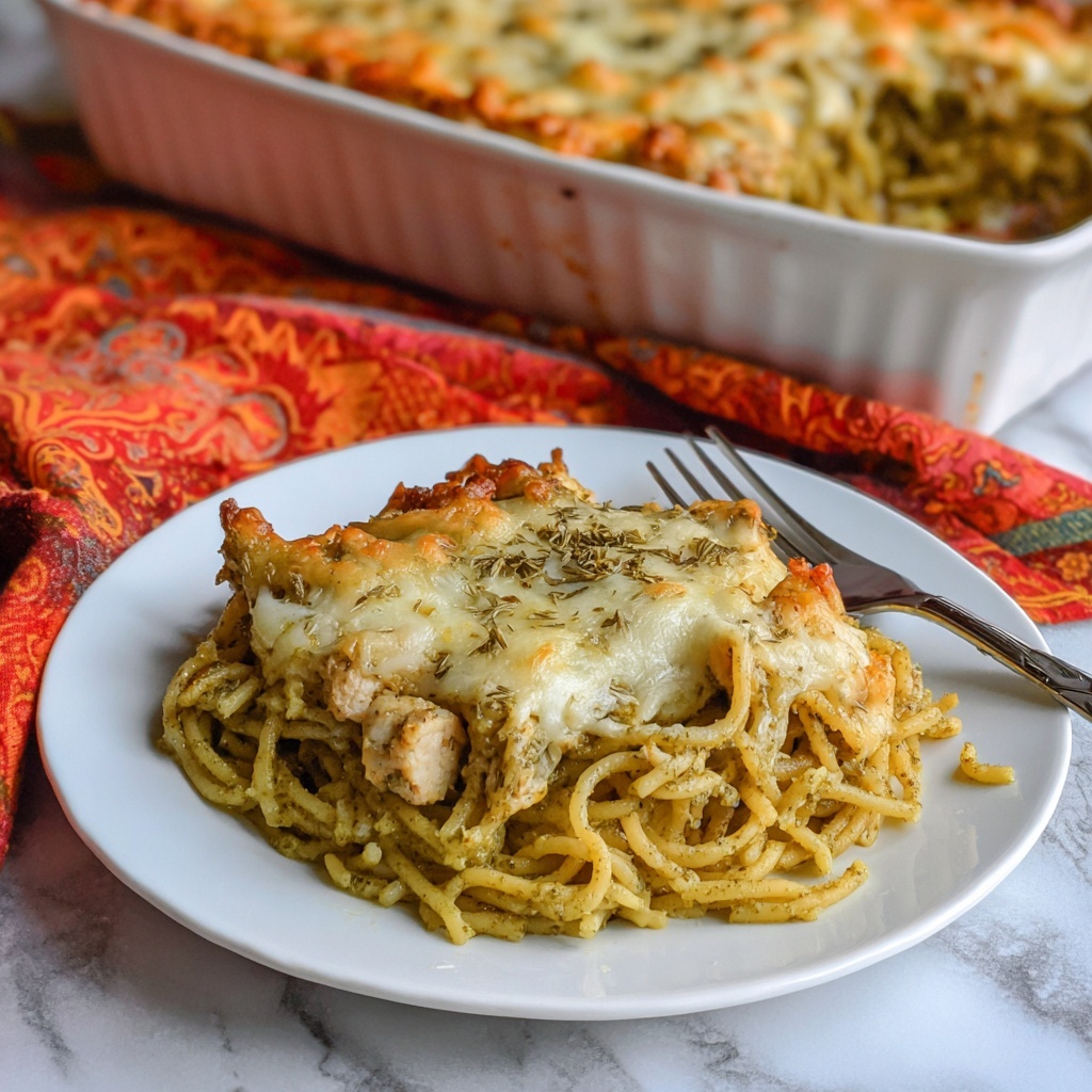 Baked Chicken Pesto Pasta Recipe - Recipe Image