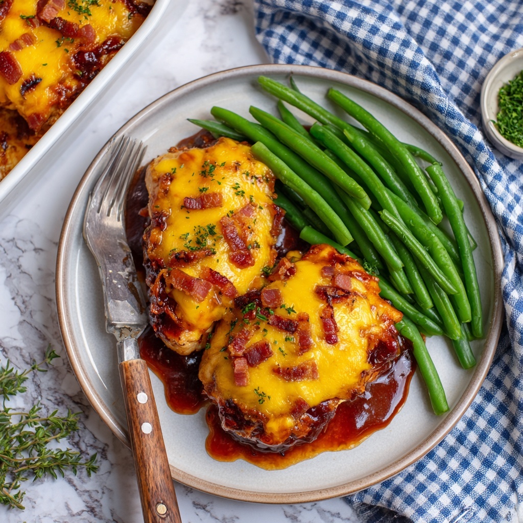 Baked BBQ Chicken with Bacon, Cheddar, and French Fried Onions Recipe - Recipe Image