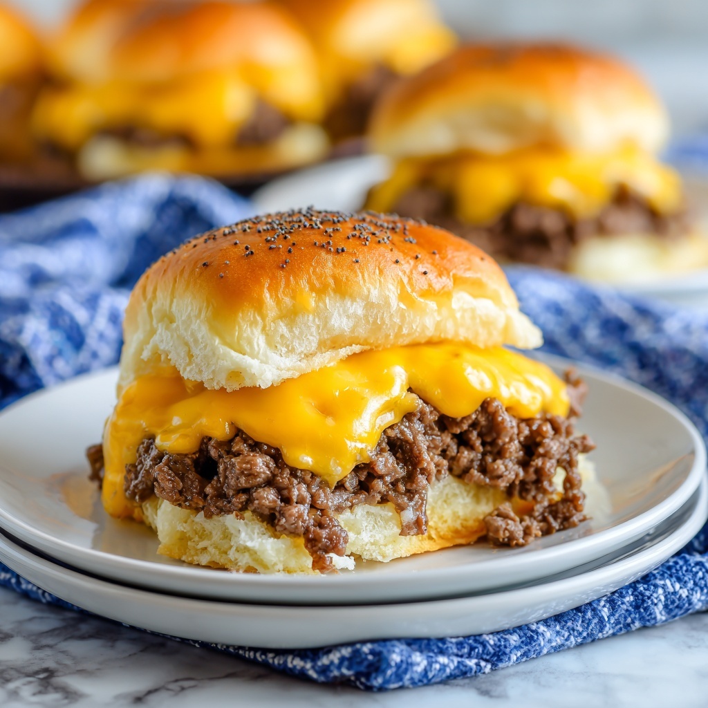 Beef & Cheddar Sliders Recipe - Recipe Image
