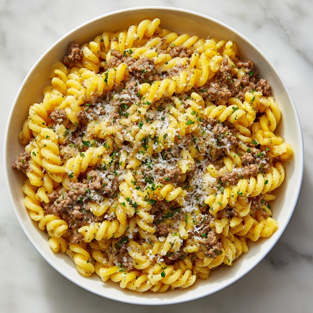 One-Pot Beef and Cheddar Ranch Pasta Recipe - Recipe Image