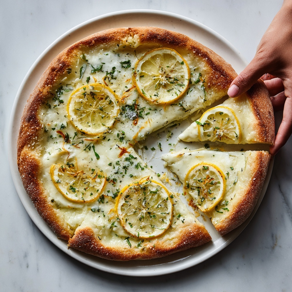 Lemon Pizza with Fresh Mozzarella and Parmesan Recipe - Recipe Image