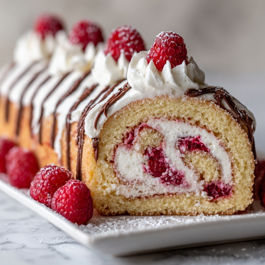 Raspberry White Chocolate Cake Roll Recipe - Recipe Image