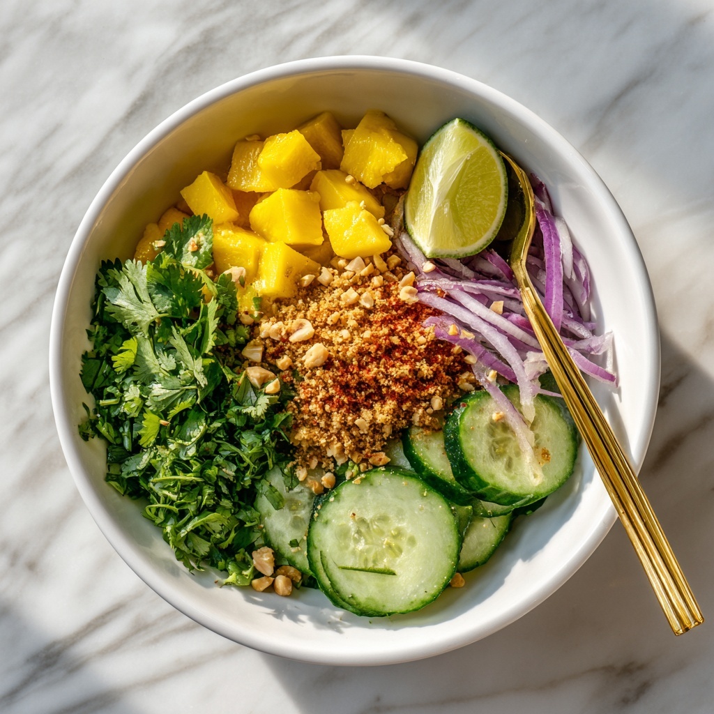 Mango Salad with Sweet Chilli Lime Dressing Recipe - Recipe Image