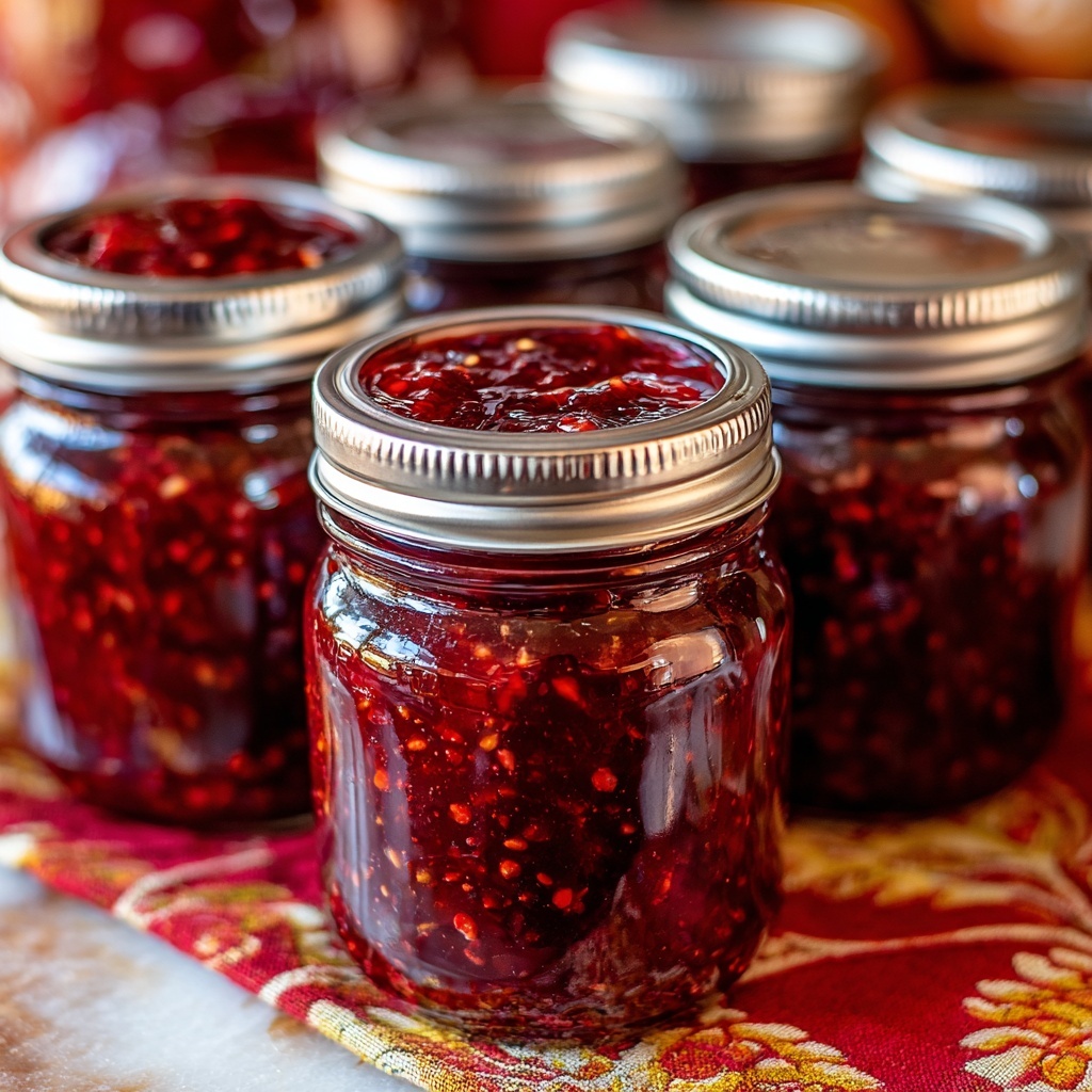 Rhubarb and Strawberry Gelatin Jam Recipe - Recipe Image