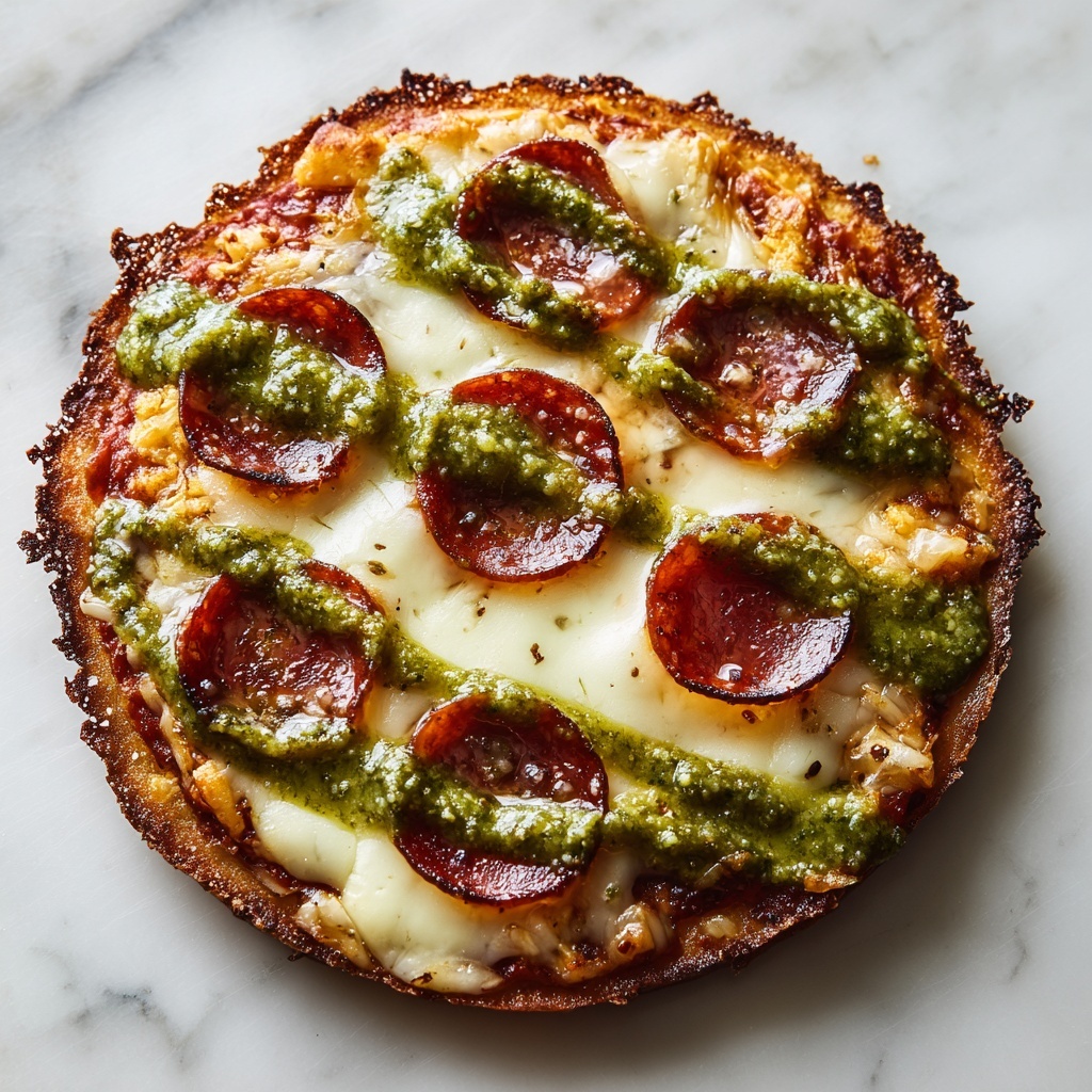Pepperoni and Roasted Jalapeño Pesto Pan Pizza Recipe - Recipe Image