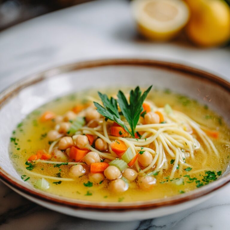 Lemon Orzo Chickpea Soup with Crispy Roasted Chickpeas Recipe