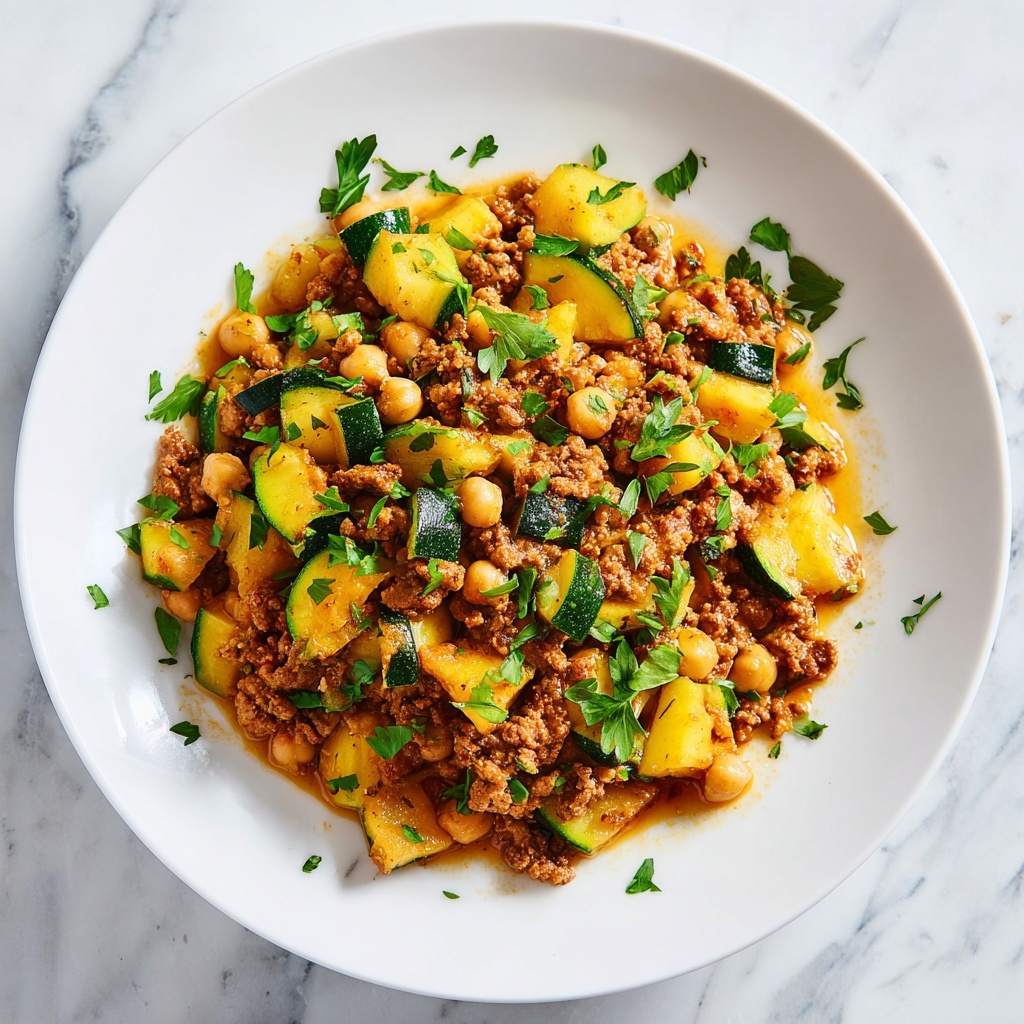 Ground Turkey Zucchini Chickpea Skillet Recipe - Recipe Image