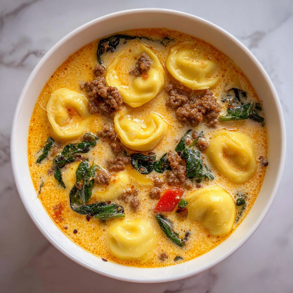 Spicy Sausage and Tortellini Soup Recipe - Recipe Image