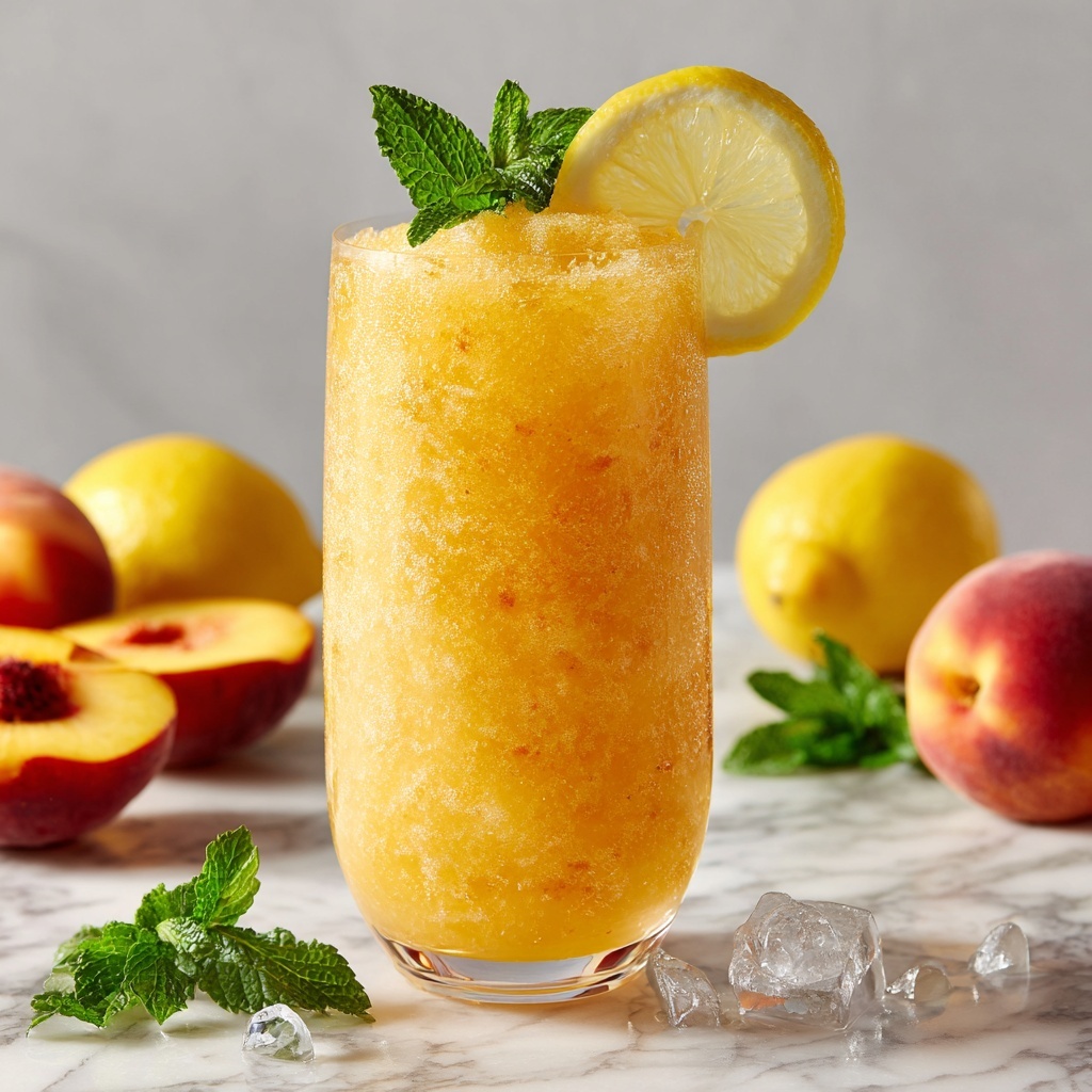 Frozen Peach Lemonade Slushie: The Ultimate Summer Cooler Recipe - Recipe Image
