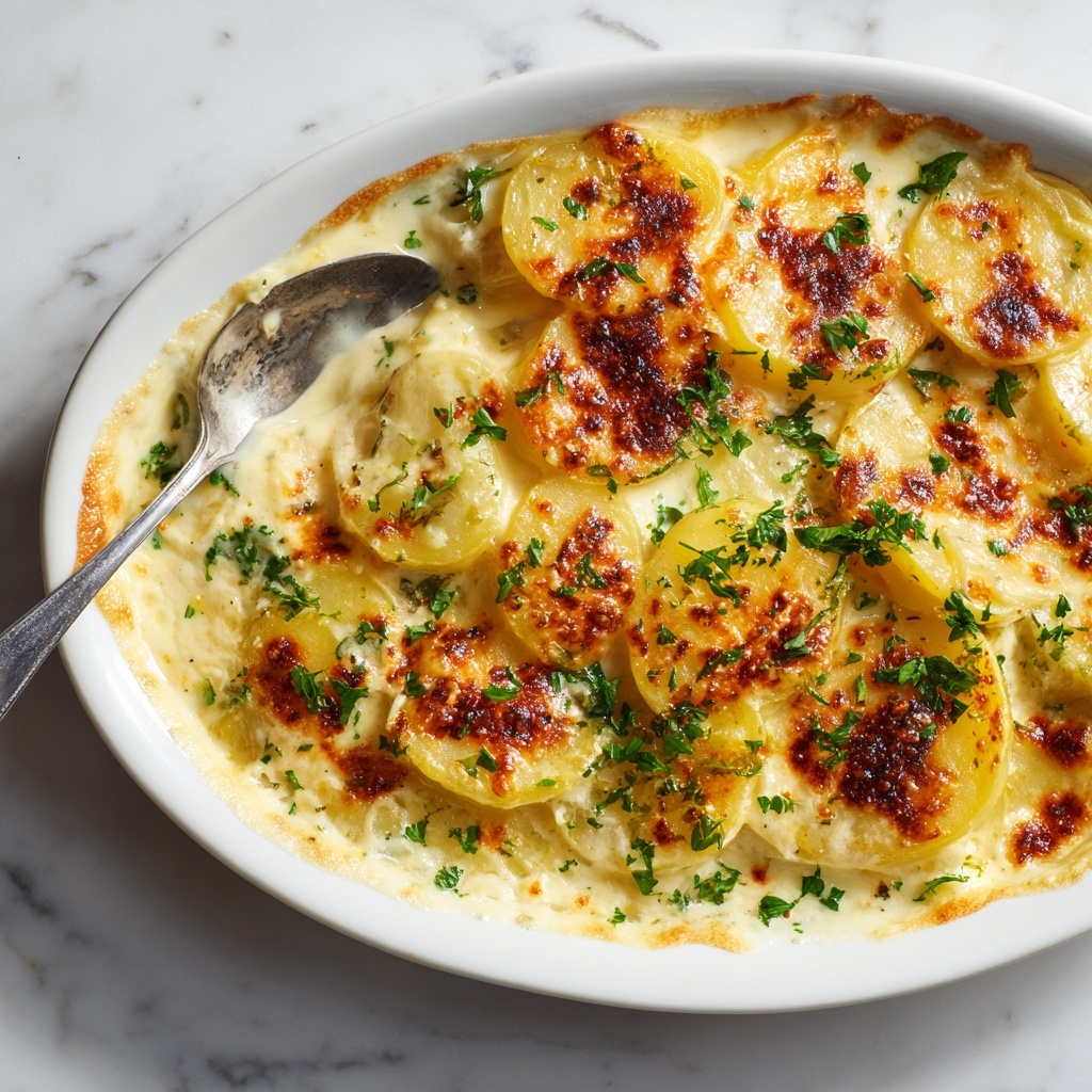 Dad’s Creamy & Cheesy Au Gratin Potatoes Recipe - Recipe Image