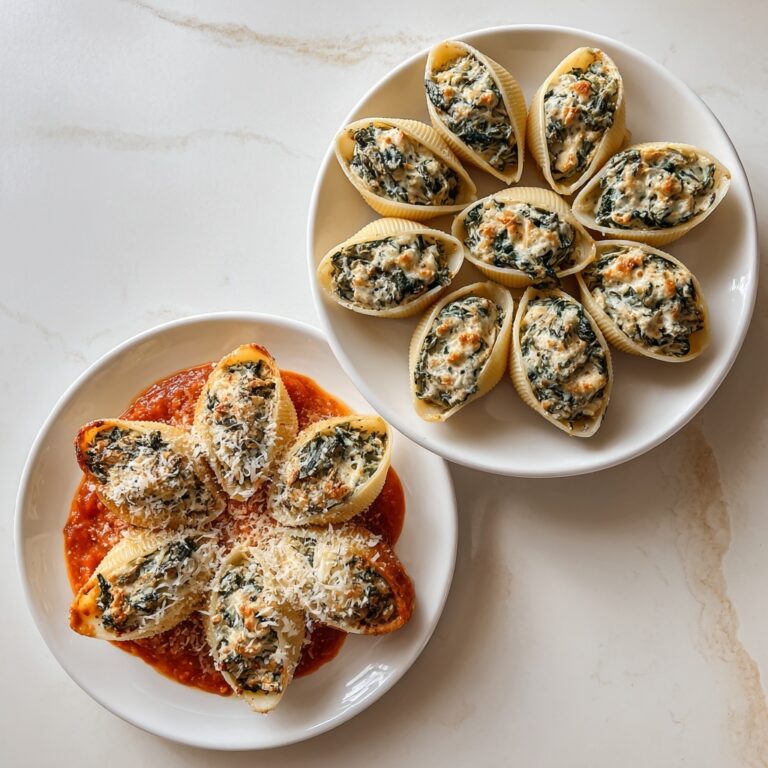 Creamy Spinach and Ricotta Stuffed Shells with Marinara Recipe