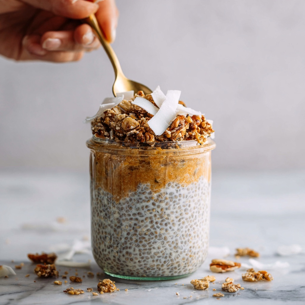 Mango Lassi Chia Pudding with Sticky Walnut Crumble Recipe - Recipe Image