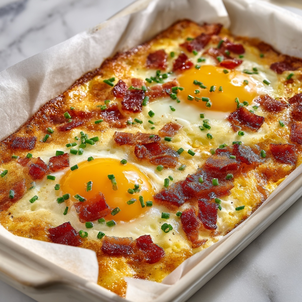 Puff Pastry Breakfast Tart with Eggs, Cheese, Bacon, and Chives Recipe - Recipe Image