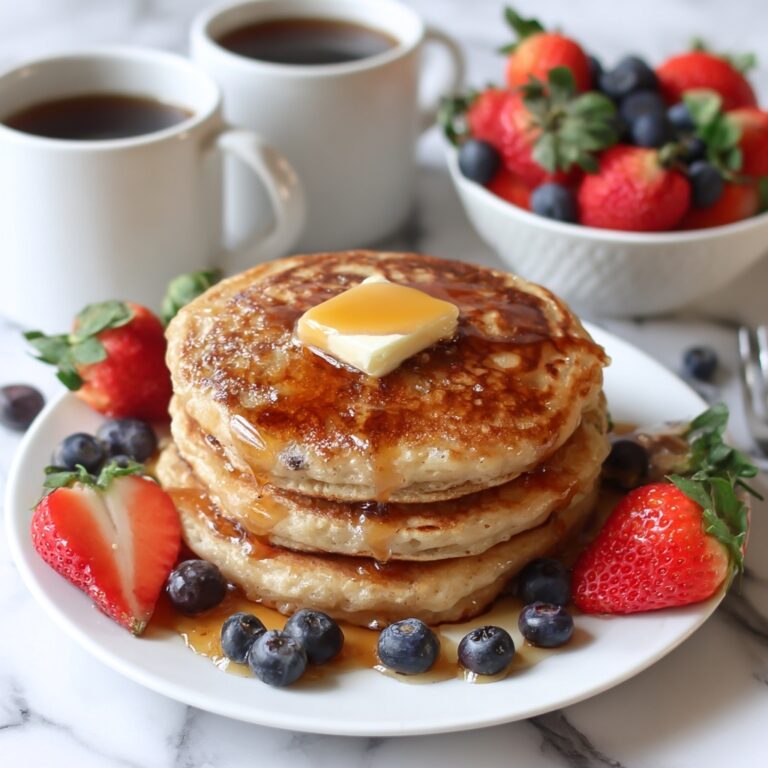 Fluffy Pancakes with Maple Syrup and Fresh Berries Recipe