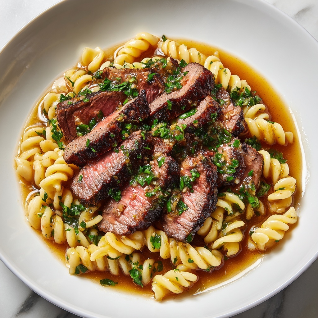 Sticky Honey Garlic Steak and Rotini Recipe - Recipe Image