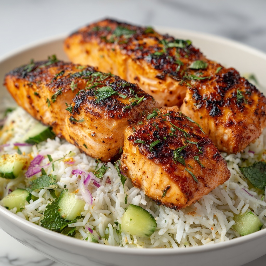 Bang Bang Salmon with Avocado Cucumber Salsa Recipe - Recipe Image