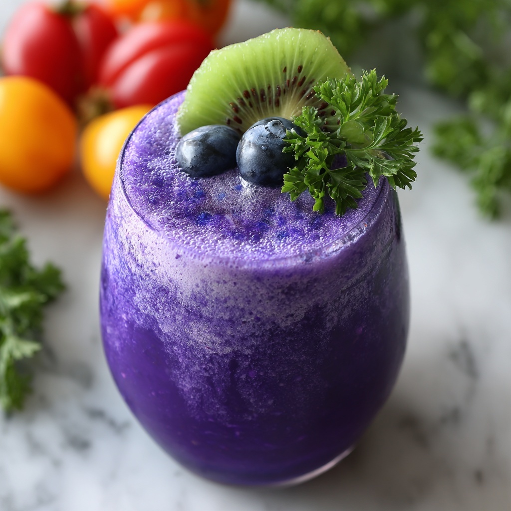 Detox Green Smoothie with Apple, Spinach, and Blueberries Recipe - Recipe Image